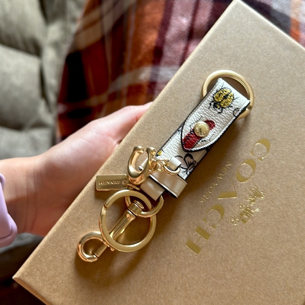 Coach Trigger Snap Bag Charm With Creature Print